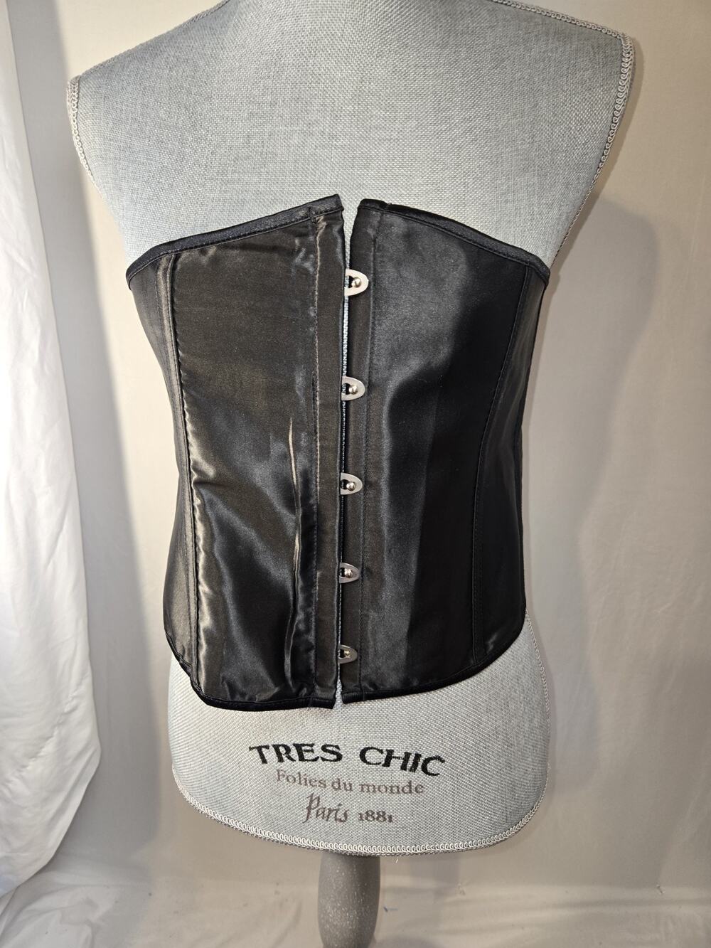 US Plus Size Womens Size 6X Black Corset Bustier Lace Up Back Goth Whimsygoth
